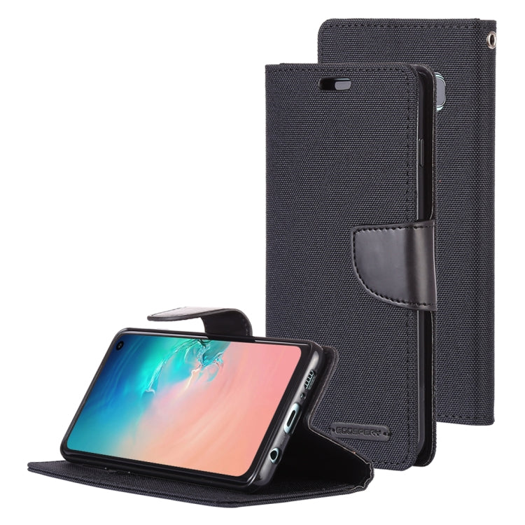 GOOSPERY CANVAS DIARY Canvas Texture Horizontal Flip PU Leather Case for Galaxy S10, with Holder & Card Slots & Wallet