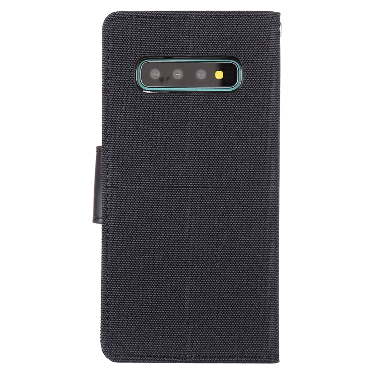 GOOSPERY CANVAS DIARY Canvas Texture Horizontal Flip PU Leather Case for Galaxy S10, with Holder & Card Slots & Wallet