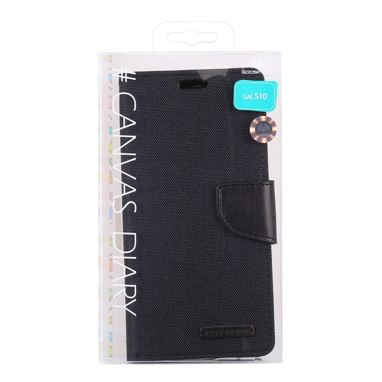 GOOSPERY CANVAS DIARY Canvas Texture Horizontal Flip PU Leather Case for Galaxy S10, with Holder & Card Slots & Wallet