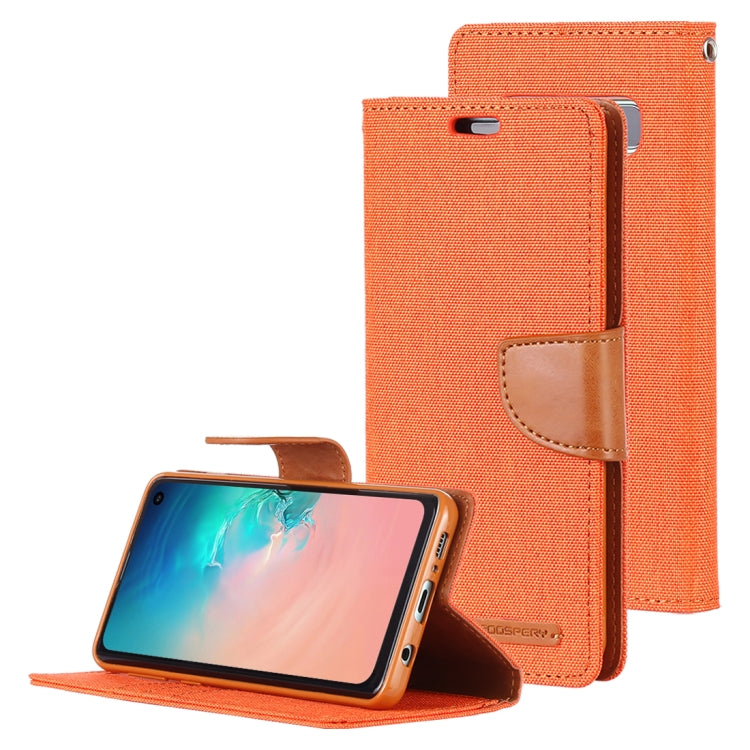 GOOSPERY CANVAS DIARY Canvas Texture Horizontal Flip PU Leather Case for Galaxy S10, with Holder & Card Slots & Wallet