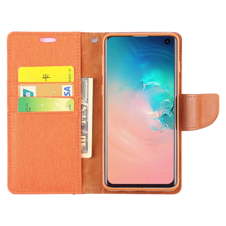 GOOSPERY CANVAS DIARY Canvas Texture Horizontal Flip PU Leather Case for Galaxy S10, with Holder & Card Slots & Wallet