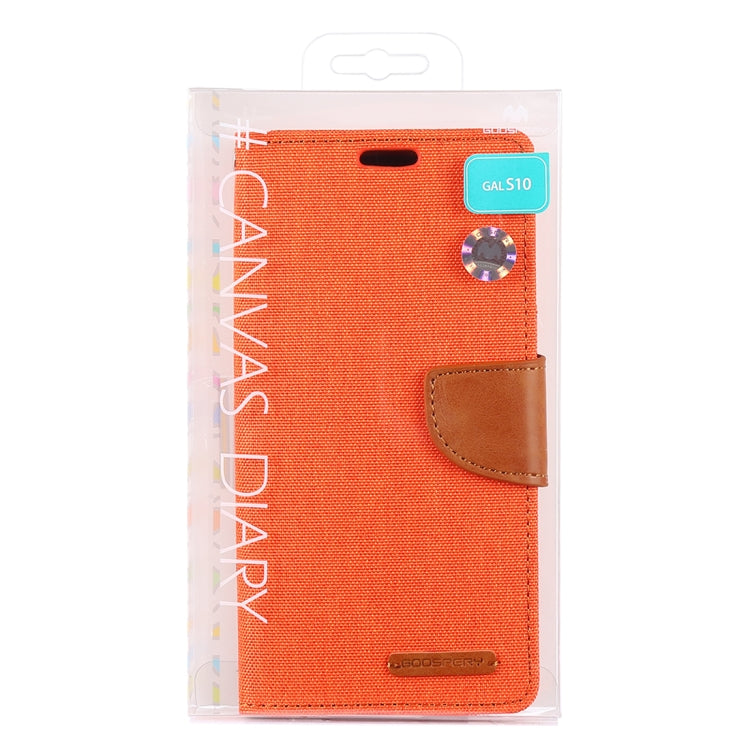 GOOSPERY CANVAS DIARY Canvas Texture Horizontal Flip PU Leather Case for Galaxy S10, with Holder & Card Slots & Wallet