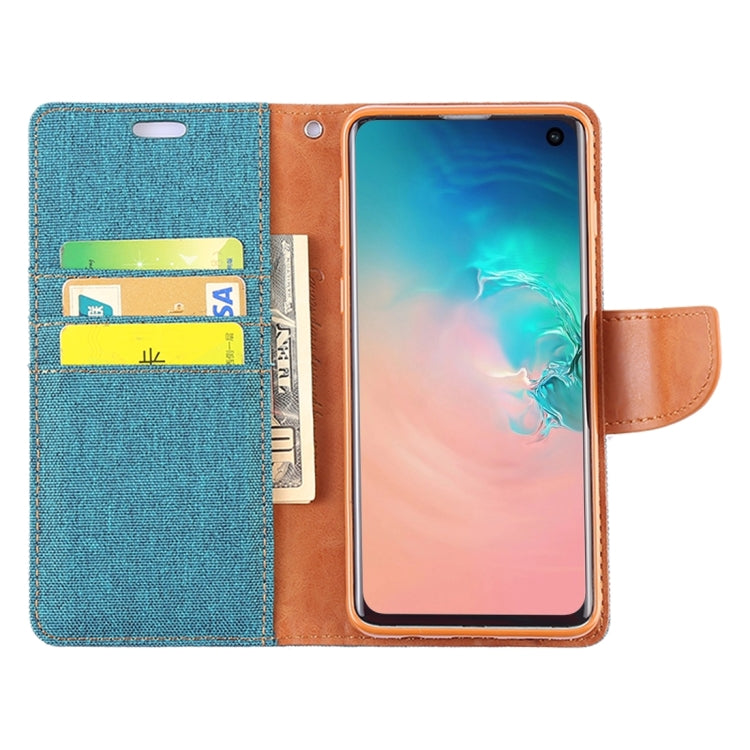 GOOSPERY CANVAS DIARY Canvas Texture Horizontal Flip PU Leather Case for Galaxy S10, with Holder & Card Slots & Wallet