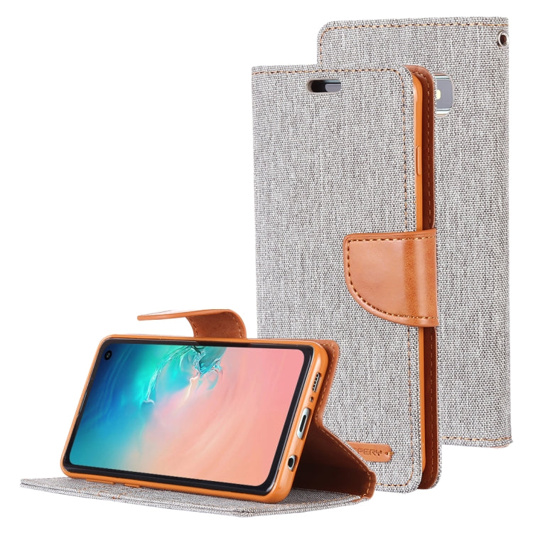 GOOSPERY CANVAS DIARY Canvas Texture Horizontal Flip PU Leather Case for Galaxy S10, with Holder & Card Slots & Wallet