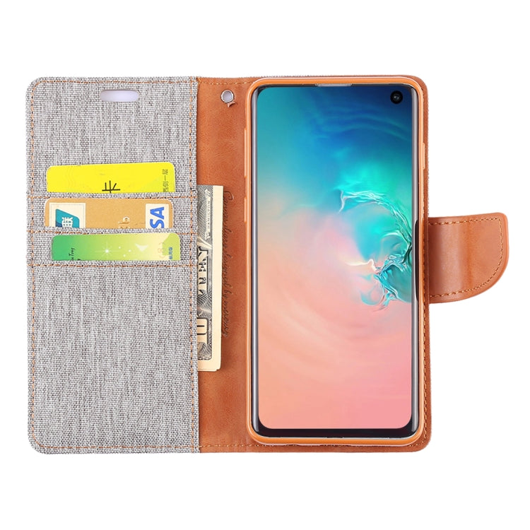 GOOSPERY CANVAS DIARY Canvas Texture Horizontal Flip PU Leather Case for Galaxy S10, with Holder & Card Slots & Wallet