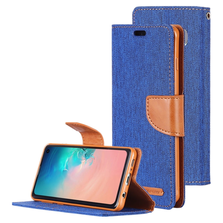 GOOSPERY CANVAS DIARY Canvas Texture Horizontal Flip PU Leather Case for Galaxy S10, with Holder & Card Slots & Wallet