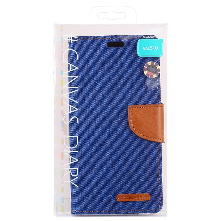 GOOSPERY CANVAS DIARY Canvas Texture Horizontal Flip PU Leather Case for Galaxy S10, with Holder & Card Slots & Wallet