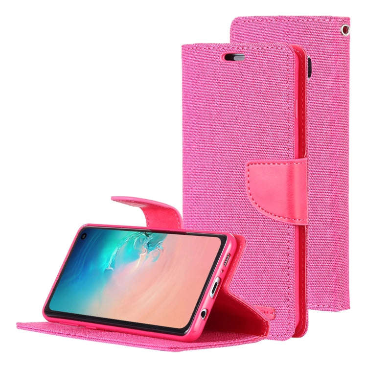 GOOSPERY CANVAS DIARY Canvas Texture Horizontal Flip PU Leather Case for Galaxy S10, with Holder & Card Slots & Wallet