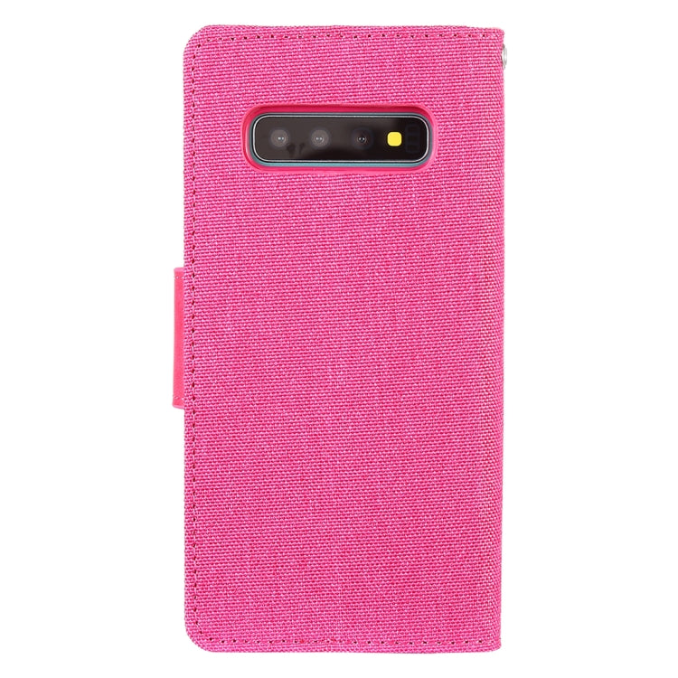 GOOSPERY CANVAS DIARY Canvas Texture Horizontal Flip PU Leather Case for Galaxy S10, with Holder & Card Slots & Wallet