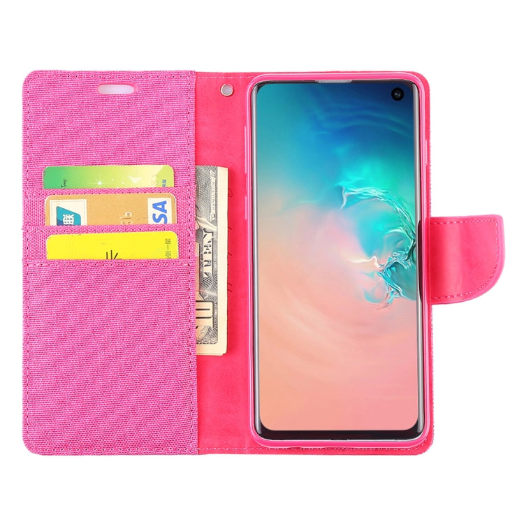 GOOSPERY CANVAS DIARY Canvas Texture Horizontal Flip PU Leather Case for Galaxy S10, with Holder & Card Slots & Wallet
