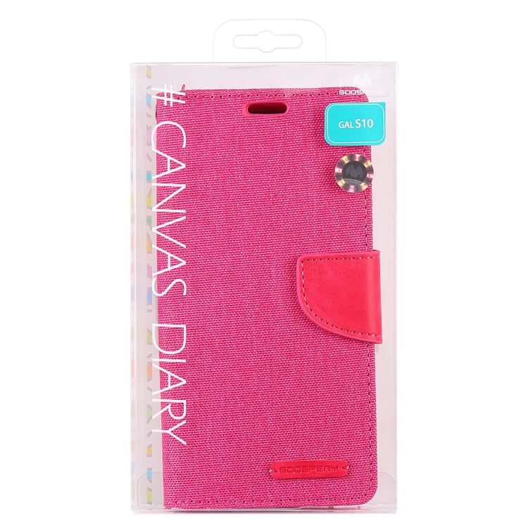 GOOSPERY CANVAS DIARY Canvas Texture Horizontal Flip PU Leather Case for Galaxy S10, with Holder & Card Slots & Wallet