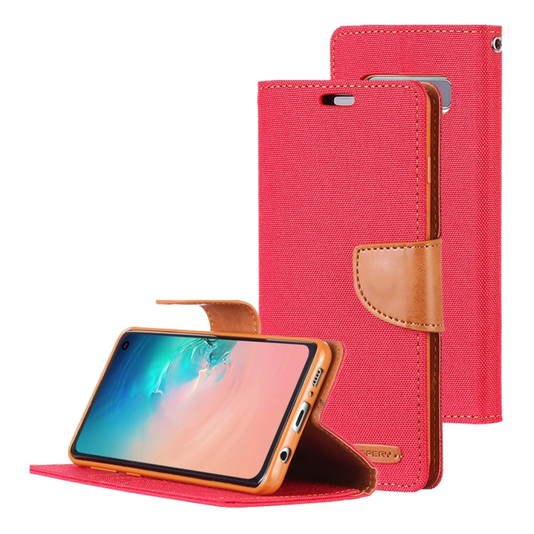 GOOSPERY CANVAS DIARY Canvas Texture Horizontal Flip PU Leather Case for Galaxy S10, with Holder & Card Slots & Wallet