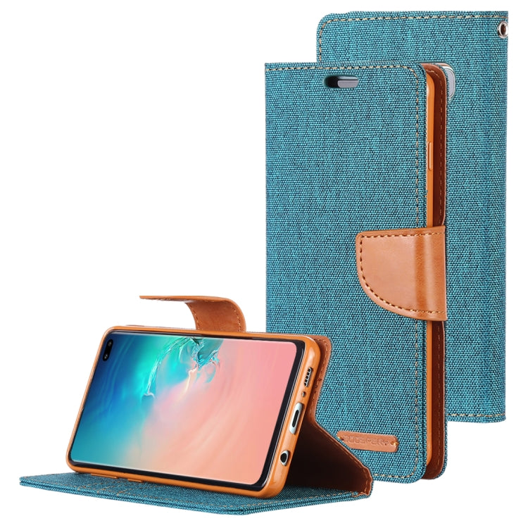 GOOSPERY CANVAS DIARY Canvas Texture Horizontal Flip PU Leather Case for Galaxy S10 Plus, with Holder & Card Slots & Wallet