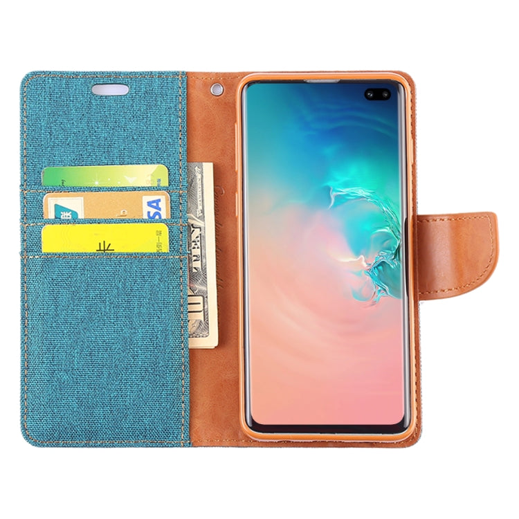 GOOSPERY CANVAS DIARY Canvas Texture Horizontal Flip PU Leather Case for Galaxy S10 Plus, with Holder & Card Slots & Wallet