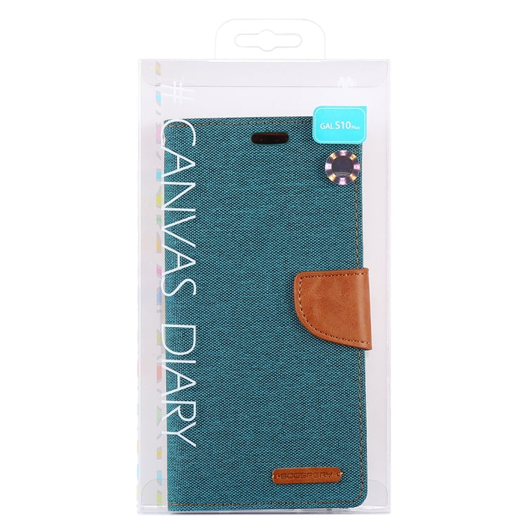 GOOSPERY CANVAS DIARY Canvas Texture Horizontal Flip PU Leather Case for Galaxy S10 Plus, with Holder & Card Slots & Wallet