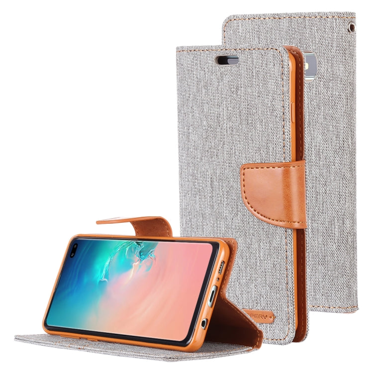 GOOSPERY CANVAS DIARY Canvas Texture Horizontal Flip PU Leather Case for Galaxy S10 Plus, with Holder & Card Slots & Wallet