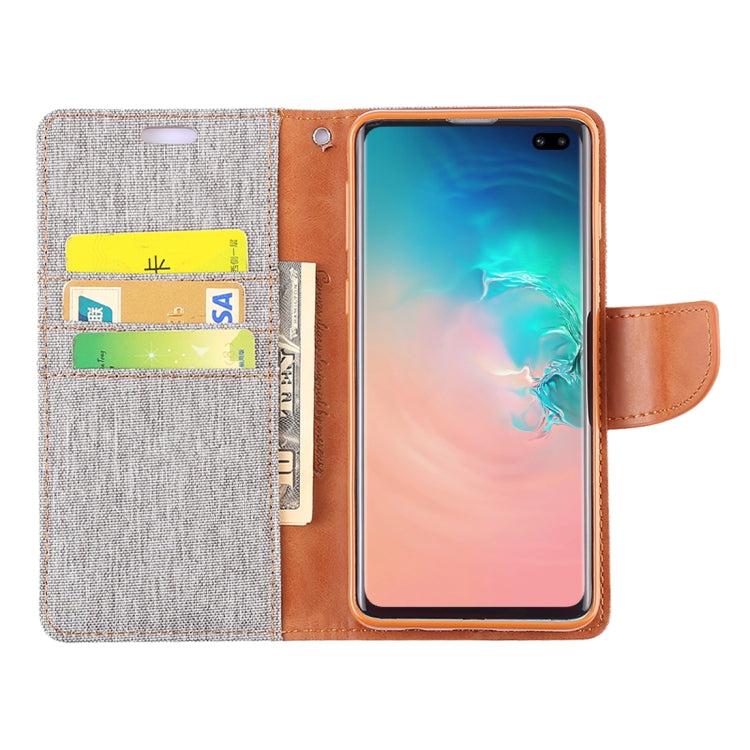GOOSPERY CANVAS DIARY Canvas Texture Horizontal Flip PU Leather Case for Galaxy S10 Plus, with Holder & Card Slots & Wallet