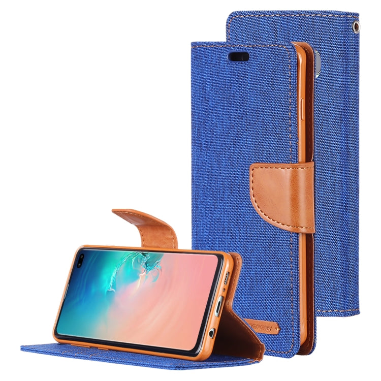 GOOSPERY CANVAS DIARY Canvas Texture Horizontal Flip PU Leather Case for Galaxy S10 Plus, with Holder & Card Slots & Wallet