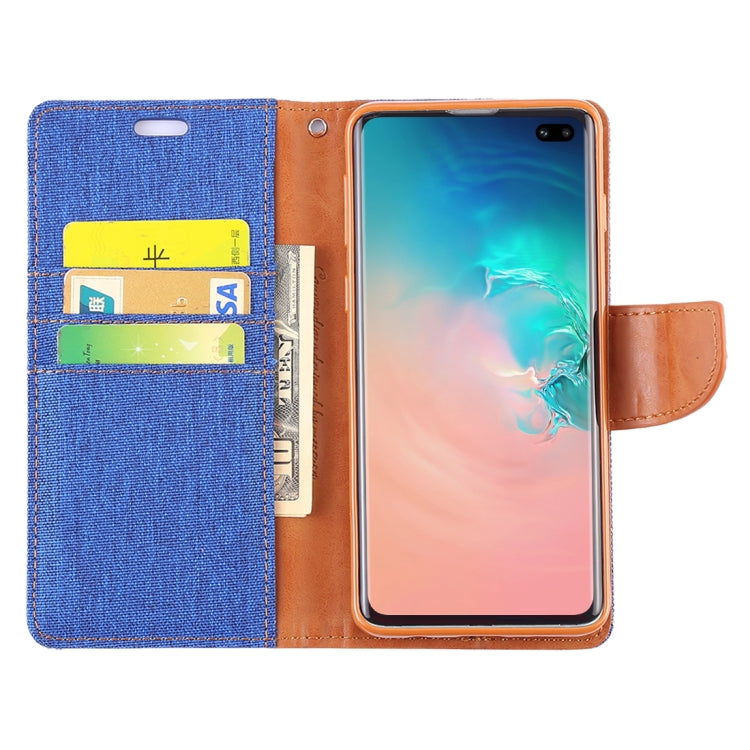 GOOSPERY CANVAS DIARY Canvas Texture Horizontal Flip PU Leather Case for Galaxy S10 Plus, with Holder & Card Slots & Wallet
