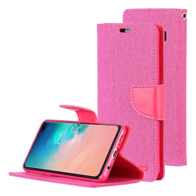 GOOSPERY CANVAS DIARY Canvas Texture Horizontal Flip PU Leather Case for Galaxy S10 Plus, with Holder & Card Slots & Wallet