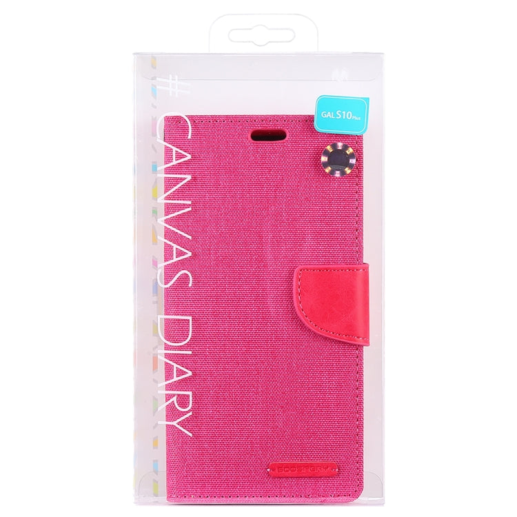 GOOSPERY CANVAS DIARY Canvas Texture Horizontal Flip PU Leather Case for Galaxy S10 Plus, with Holder & Card Slots & Wallet