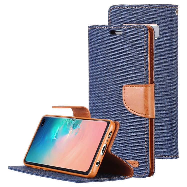 GOOSPERY CANVAS DIARY Canvas Texture Horizontal Flip PU Leather Case for Galaxy S10 Plus, with Holder & Card Slots & Wallet