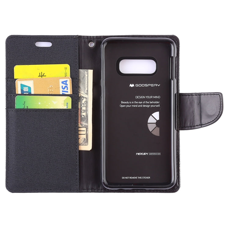 GOOSPERY CANVAS DIARY Canvas Texture Horizontal Flip PU Leather Case for Galaxy S10 E, with Holder & Card Slots & Wallet