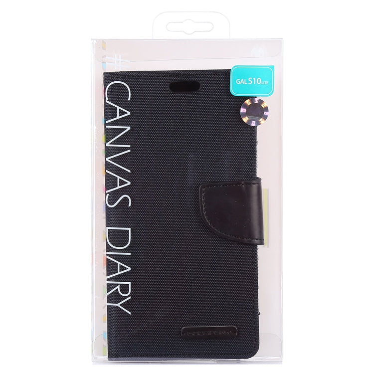 GOOSPERY CANVAS DIARY Canvas Texture Horizontal Flip PU Leather Case for Galaxy S10 E, with Holder & Card Slots & Wallet