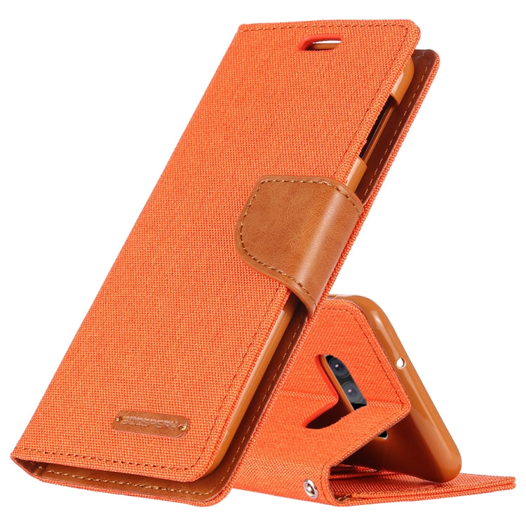 GOOSPERY CANVAS DIARY Canvas Texture Horizontal Flip PU Leather Case for Galaxy S10 E, with Holder & Card Slots & Wallet
