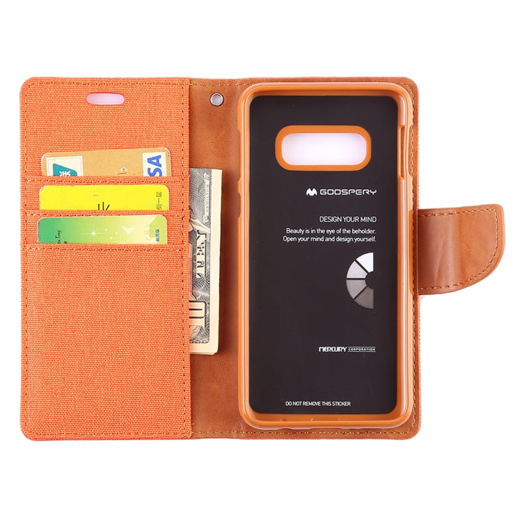 GOOSPERY CANVAS DIARY Canvas Texture Horizontal Flip PU Leather Case for Galaxy S10 E, with Holder & Card Slots & Wallet