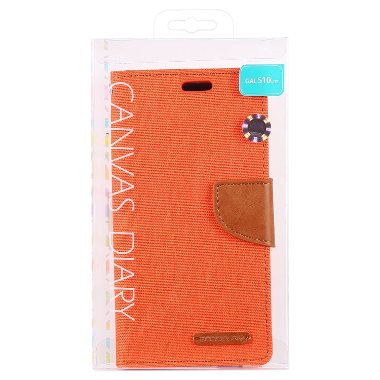 GOOSPERY CANVAS DIARY Canvas Texture Horizontal Flip PU Leather Case for Galaxy S10 E, with Holder & Card Slots & Wallet