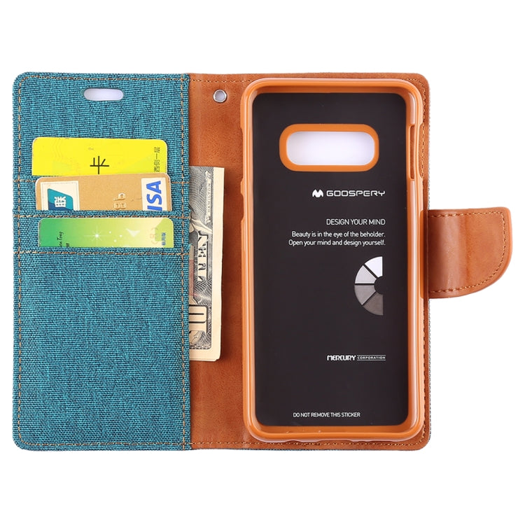 GOOSPERY CANVAS DIARY Canvas Texture Horizontal Flip PU Leather Case for Galaxy S10 E, with Holder & Card Slots & Wallet