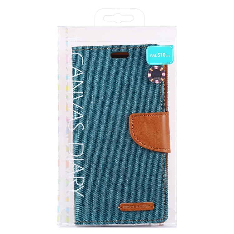 GOOSPERY CANVAS DIARY Canvas Texture Horizontal Flip PU Leather Case for Galaxy S10 E, with Holder & Card Slots & Wallet