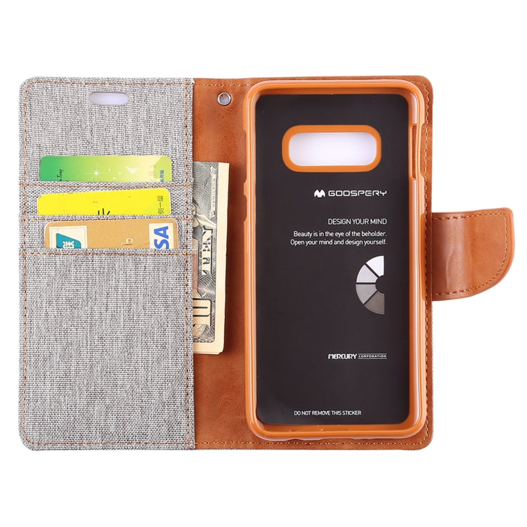 GOOSPERY CANVAS DIARY Canvas Texture Horizontal Flip PU Leather Case for Galaxy S10 E, with Holder & Card Slots & Wallet