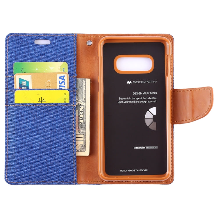 GOOSPERY CANVAS DIARY Canvas Texture Horizontal Flip PU Leather Case for Galaxy S10 E, with Holder & Card Slots & Wallet