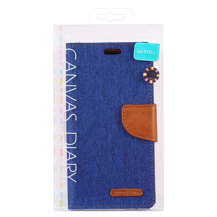 GOOSPERY CANVAS DIARY Canvas Texture Horizontal Flip PU Leather Case for Galaxy S10 E, with Holder & Card Slots & Wallet