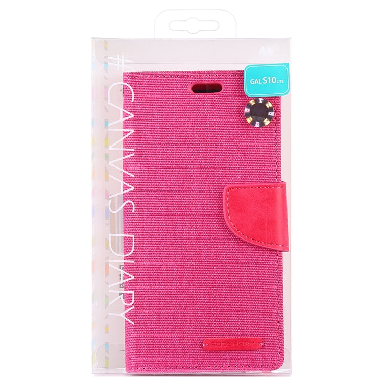 GOOSPERY CANVAS DIARY Canvas Texture Horizontal Flip PU Leather Case for Galaxy S10 E, with Holder & Card Slots & Wallet