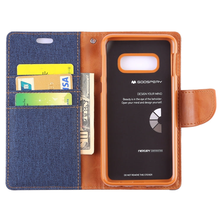 GOOSPERY CANVAS DIARY Canvas Texture Horizontal Flip PU Leather Case for Galaxy S10 E, with Holder & Card Slots & Wallet
