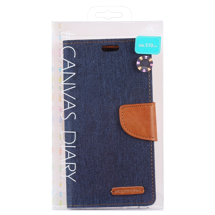 GOOSPERY CANVAS DIARY Canvas Texture Horizontal Flip PU Leather Case for Galaxy S10 E, with Holder & Card Slots & Wallet