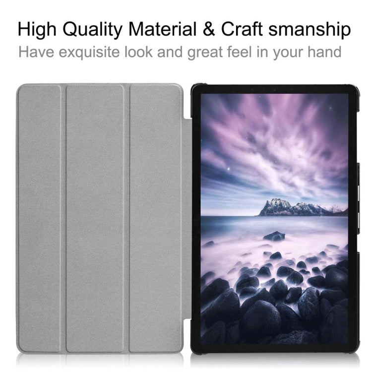 Custer Texture Horizontal Flip PU Leather Case for Galaxy Tab A 10.5 / T595 & T590, with Three-folding Holder & Sleep / Wake-up Function