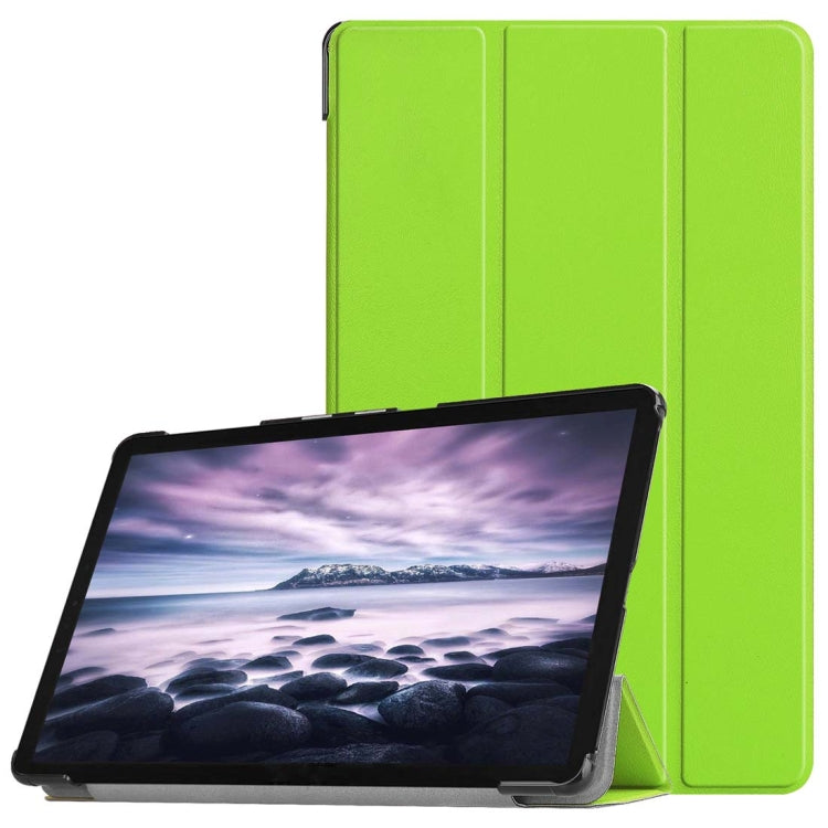Custer Texture Horizontal Flip PU Leather Case for Galaxy Tab A 10.5 / T595 & T590, with Three-folding Holder & Sleep / Wake-up Function