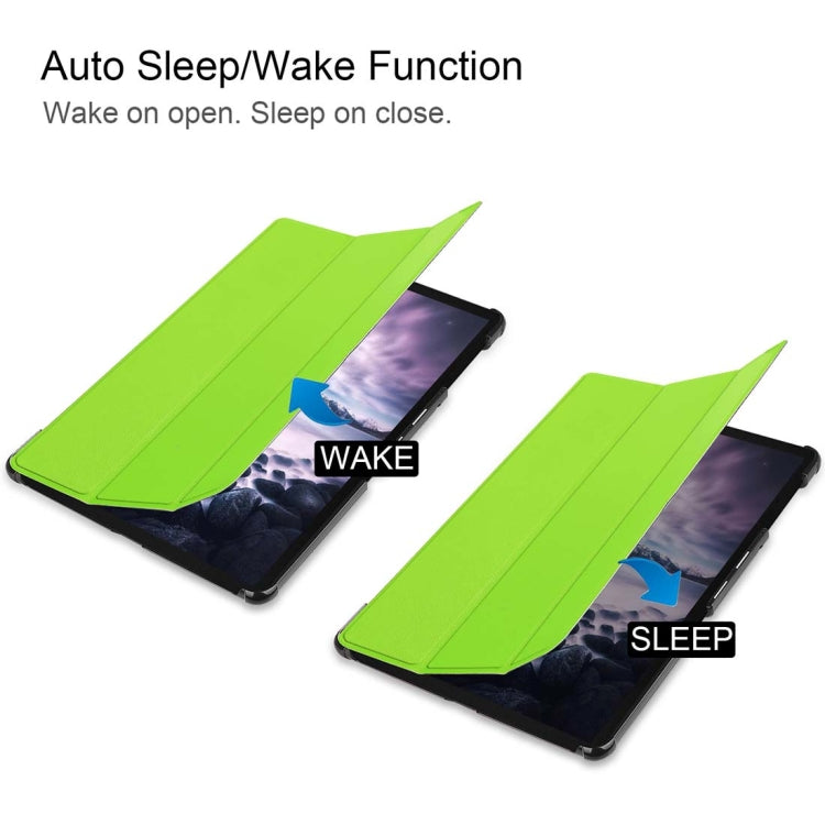 Custer Texture Horizontal Flip PU Leather Case for Galaxy Tab A 10.5 / T595 & T590, with Three-folding Holder & Sleep / Wake-up Function