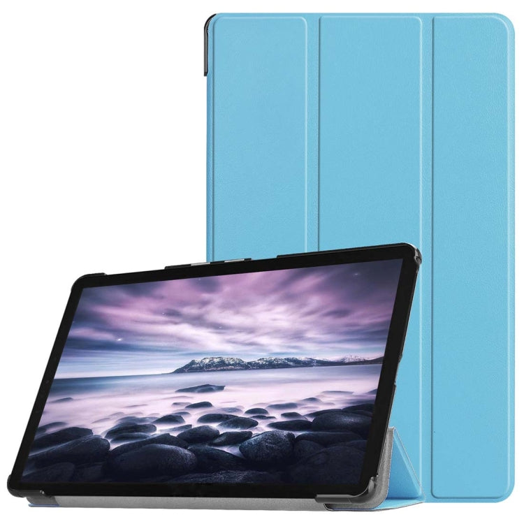 Custer Texture Horizontal Flip PU Leather Case for Galaxy Tab A 10.5 / T595 & T590, with Three-folding Holder & Sleep / Wake-up Function