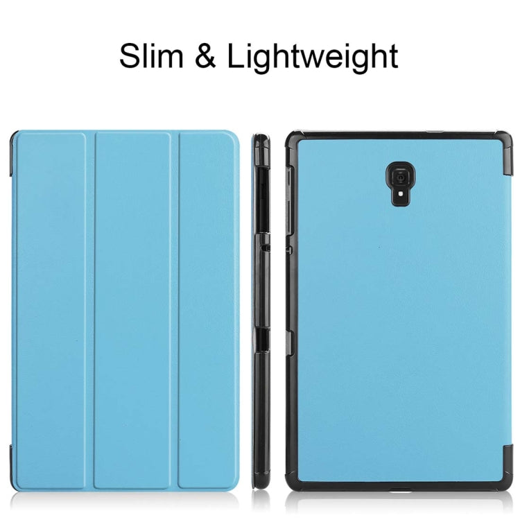Custer Texture Horizontal Flip PU Leather Case for Galaxy Tab A 10.5 / T595 & T590, with Three-folding Holder & Sleep / Wake-up Function