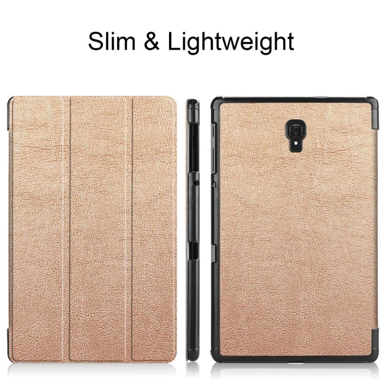 Custer Texture Horizontal Flip PU Leather Case for Galaxy Tab A 10.5 / T595 & T590, with Three-folding Holder & Sleep / Wake-up Function