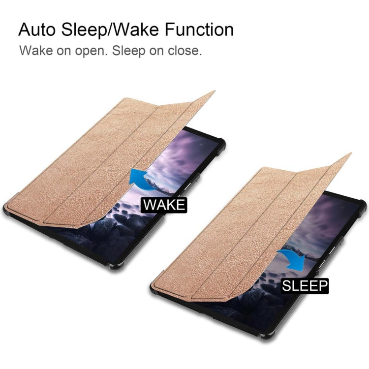 Custer Texture Horizontal Flip PU Leather Case for Galaxy Tab A 10.5 / T595 & T590, with Three-folding Holder & Sleep / Wake-up Function