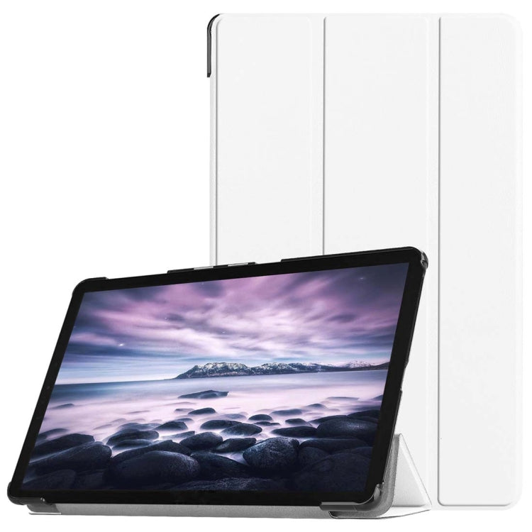 Custer Texture Horizontal Flip PU Leather Case for Galaxy Tab A 10.5 / T595 & T590, with Three-folding Holder & Sleep / Wake-up Function