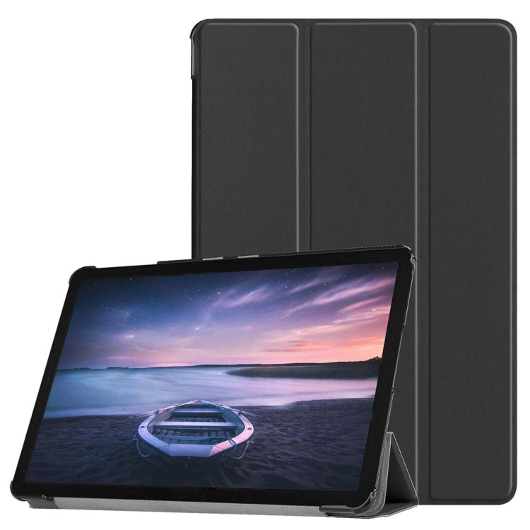 Custer Texture Horizontal Flip PU Leather Case for Galaxy Tab S4 10.5 / T835, with Three-folding Holder & Sleep / Wake-up Function