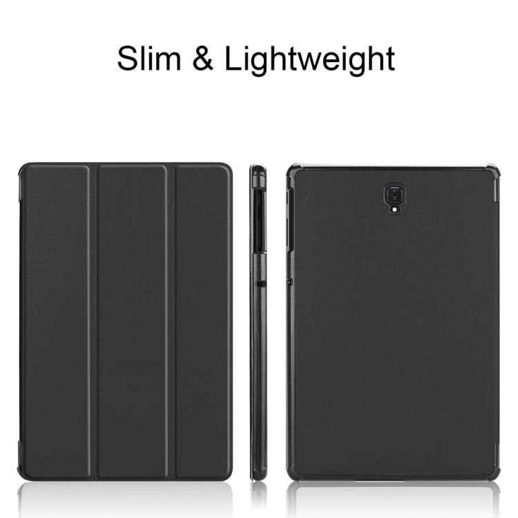 Custer Texture Horizontal Flip PU Leather Case for Galaxy Tab S4 10.5 / T835, with Three-folding Holder & Sleep / Wake-up Function