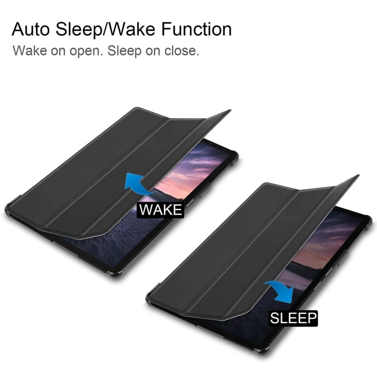 Custer Texture Horizontal Flip PU Leather Case for Galaxy Tab S4 10.5 / T835, with Three-folding Holder & Sleep / Wake-up Function